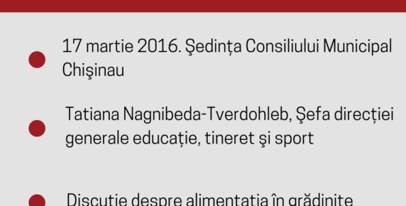 Martie 2016, Tverdohleb la raport: „Alimentaţia în grădiniţe corespunde normelor impuse de Centrul de Sănătate Publică” Image